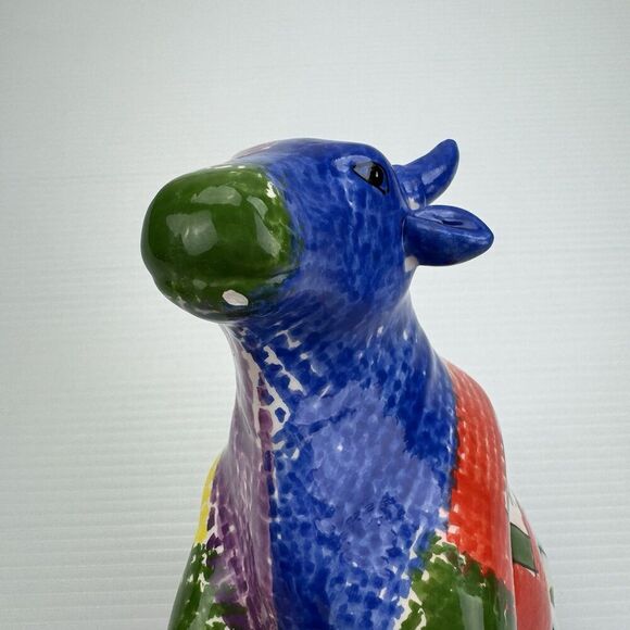 Ceramic Cow Coin Bank Milk Cream Statue Farmhouse Country Folk Art - Picture 11 of 15